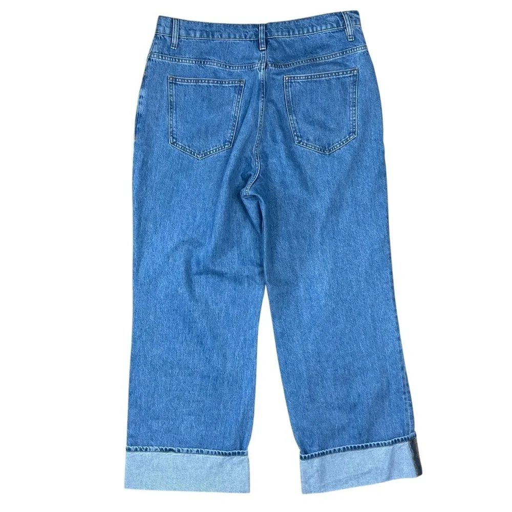 Frame Wide Leg Jeans 31 High Rise Everyday Quiet Luxury Streetwear Rolled Cuff